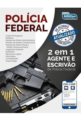 Polícia Federal - 2 Em 1 - Agente e Escrivão - 3ª Ed. 2018 - Alfacon | 