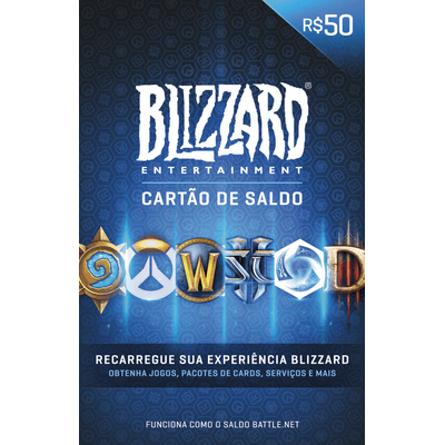 Cartão Pré Pago - Saldo Blizzard Battle.Net  R$50,00 -  Online