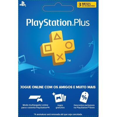 Cartão Pré Pago - Playstation Plus - R$64,90 - Online