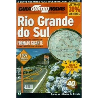 Guia Quatro Rodas Rio Grande Do Sul Mapa Rodoviario Do Estado Em Formato Gigante Saraiva