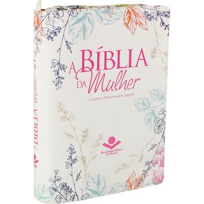 A Bíblia Da Mulher Com Índice E Zíper - Capa Florida - Almeida Revista E Atualizada (ARA)