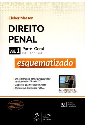 Usado - Direito Penal - Parte Geral - Esquematizado - Vol. 1  - 9ª Ed. 2015 - Masson,Cleber | 