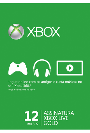 Cartão Xbox Live Gold - Licença Para 12 Meses Menor preço em Cartão Xbox Live Gold - Licença Para 12 Meses