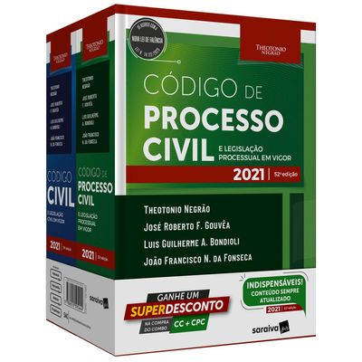 Combo TN - Código Civil e Código Processo Civil - 13ª Edição 2021
