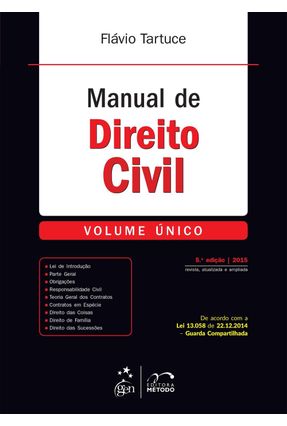 Usado - Manual de Direito Civil - Vol. Único - 5ª Ed. 2015 - Tartuce,Flávio | 