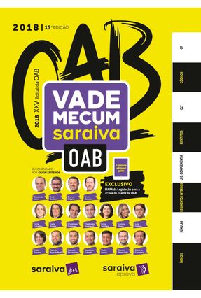 Vade Mecum OAB Saraiva -15ª Ed. 2018 Menor preço em Vade Mecum OAB Saraiva -15ª Ed. 2018