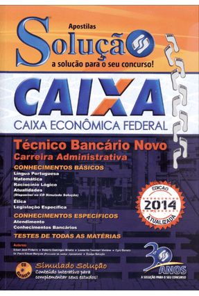 Apostila - Caixa Econômica Federal - Técnico Bancário - Administrativa - Solução,Editora | 