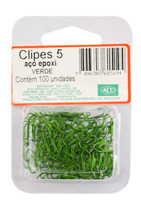 Clips Nº 5 Verde C/100un. | Hoshan.org Clips Nº 5 Verde C/100un.