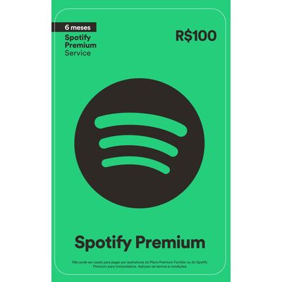 Cartão Pré Pago - Spotify R$100 - Online